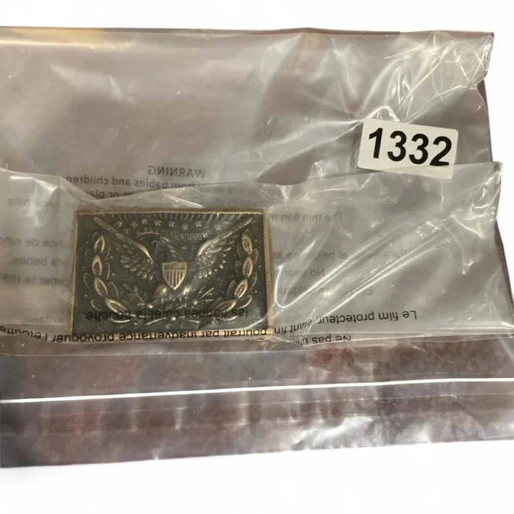 B|S Belt Buckle Mens OS Brass Great Seal Eagle Patriotic Vintage